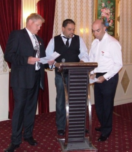 The three wise men who ran proceedings so capably all night: Life Members L-R Darren "Spud" Nagle, Sandro Capocchi and John "Odie" Talone.